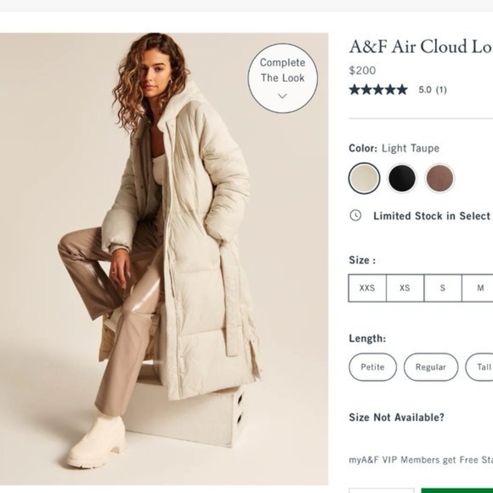 Abercrombie and Fitch Air Cloud Long Puffer - Picture 2 of 5